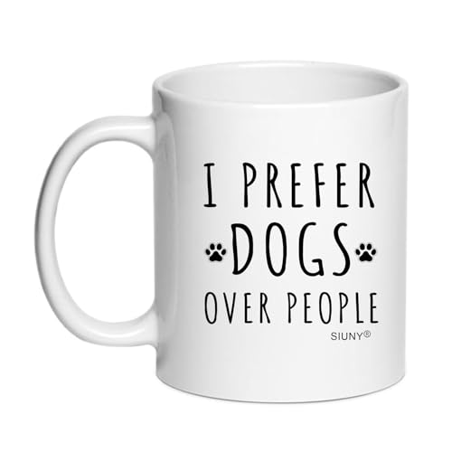 Dog Lover Coffee Mug - I Prefer Dogs Over People, 11 oz - Variation of DOGS