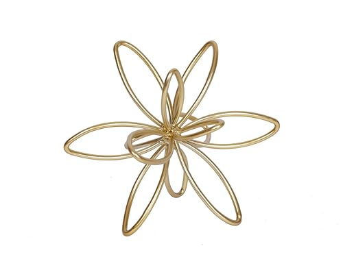 Modern Gold Metal Flower Sculpture | Geometric Abstract Decor