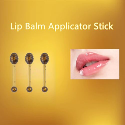 Fazanwey 30 Pcs Plastic Lip Applicator Sticks with Storage Box - Reusable Mini Lip Balm Spoons for Jar Makeup