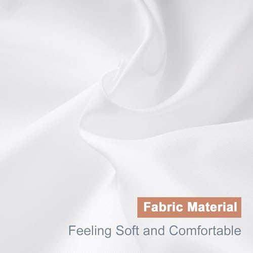 UFRIDAY White Fabric Shower Curtain Liner 36x72 inches with Hooks