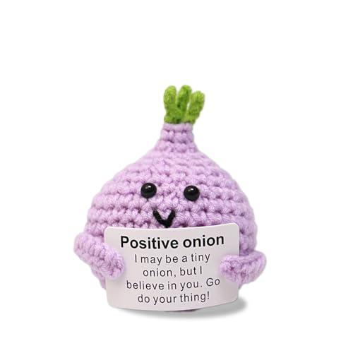 Gamito Handmade Emotional Support Onion Crochet Doll with Motivational Card