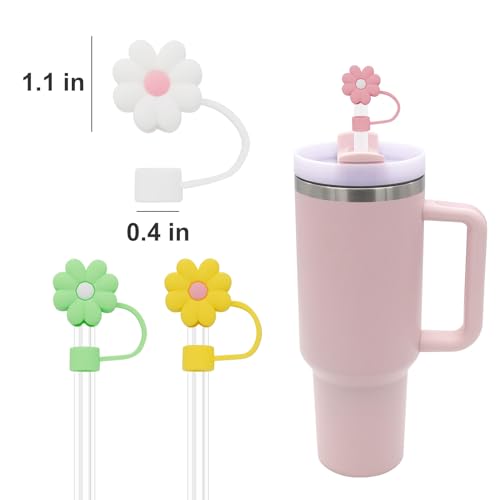 Cute Silicone Straw Covers for Stanley Cup - 4 Pack, Dust-Proof