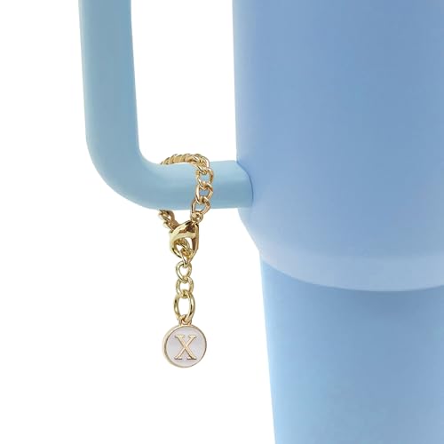 ANDERSE Stanley Cup Accessories Set - Silicone Flower Straw Covers & Letter Charm