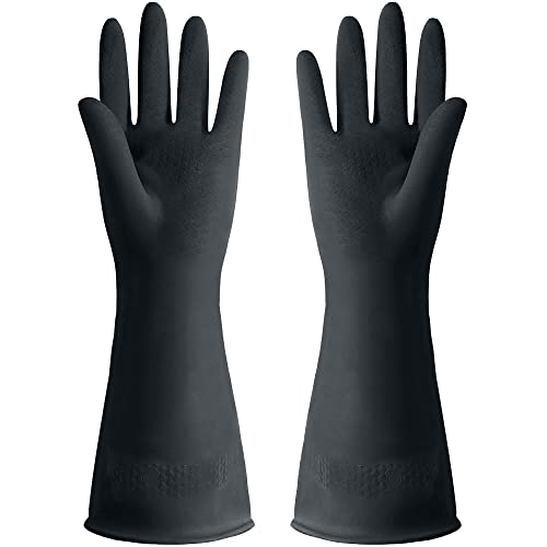 M-Black Heavy Duty Latex Cleaning Gloves for Kitchen & Household