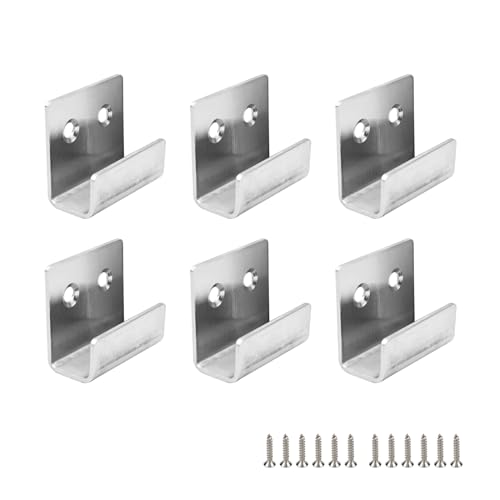 Stainless Steel Wall Hanger Bracket for Ceramic Tile - 16mm Inner Width (Pack of 6)