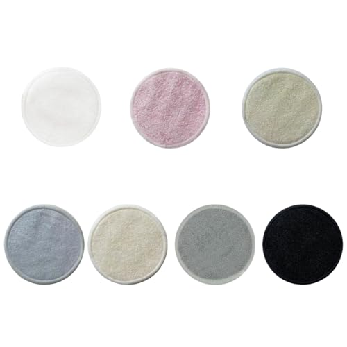 TIKIYOUN Reusable Makeup Remover Pads - 7 Pcs Bamboo Cotton Rounds