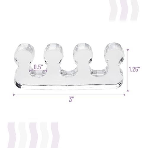 Dr. JK Gel Toe Separators for Pedicure - 2 Pairs, Purple & Clear