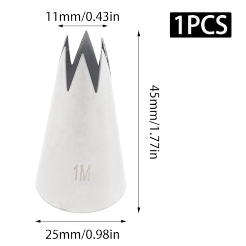 1M Stainless Steel Piping Tip for Cake Decorating & Icing