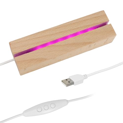 Dimmable Wooden LED Light Base Stand for Acrylic Art & Photos