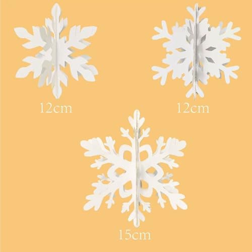 12PCS 3D Snowflake Ornaments for Christmas Tree Decor