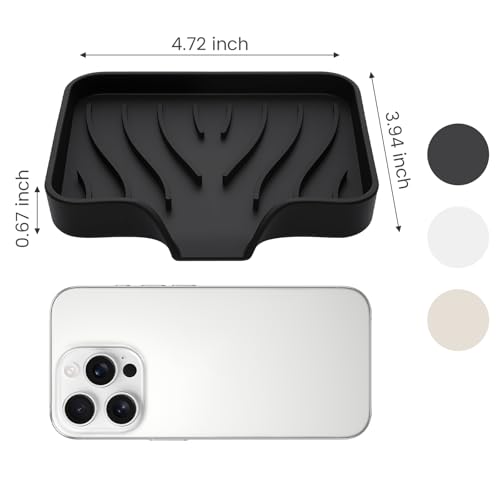 Silicone Soap Holder 3-Pack - Self-Draining Non-Slip Tray