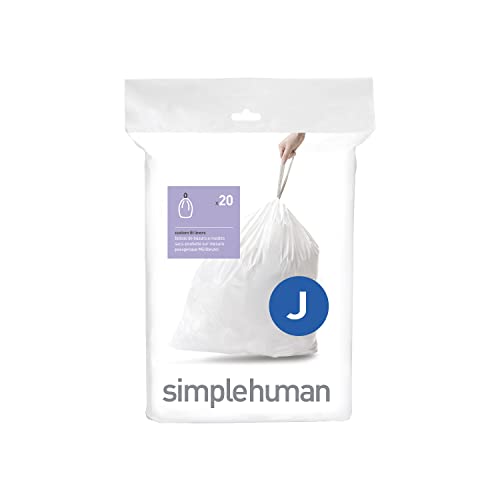 simplehuman Code J Drawstring Trash Bags - 20 Count, 30-45L