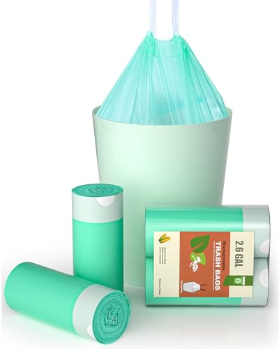 AYOTEE 3 Gallon Compostable Trash Bags with Drawstring, 50 Count