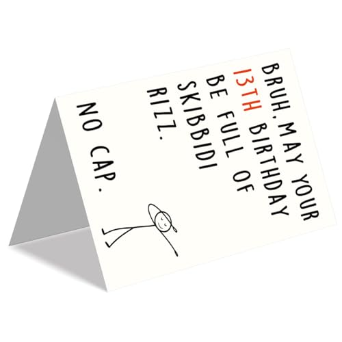 Funny 13th Birthday Card for Boys & Girls - Gen Z Meme Design