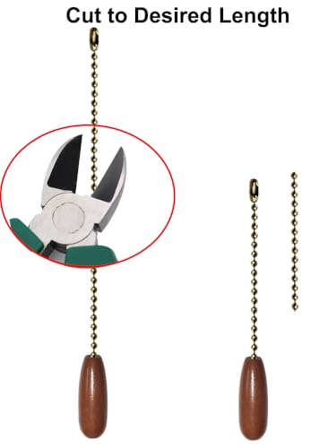 12-Inch Wooden Ceiling Fan Pull Chain Extender - 2 Pack