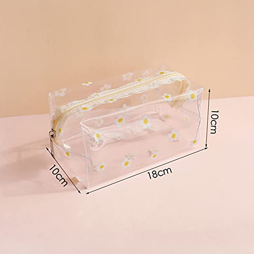 Transparent Floral Cosmetic Bag Clear Waterproof Makeup Pouch
