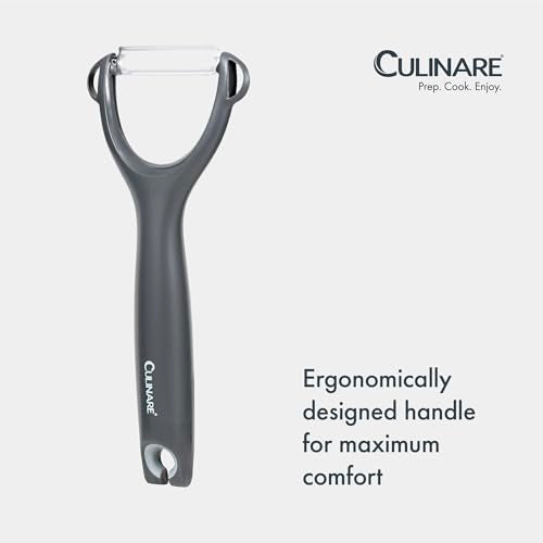 Culinare Y-Shaped Serrated Safety Peeler for Soft Fruits & Veggies