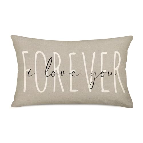 Fukeen Forever I Love You Decorative Pillow Cover 12x20 Inch Valentine's Day Gift