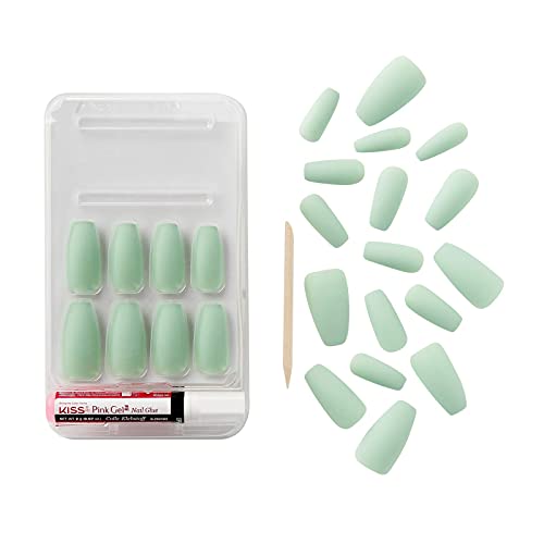 KISS Gold Finger Long Full Cover Press-On False Nails 24 Pcs