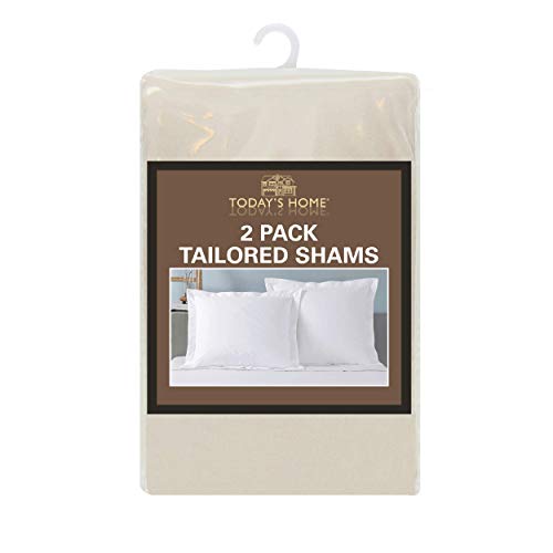 Today’s Home Tailored Pillow Shams, Standard Ivory, 2-Pack