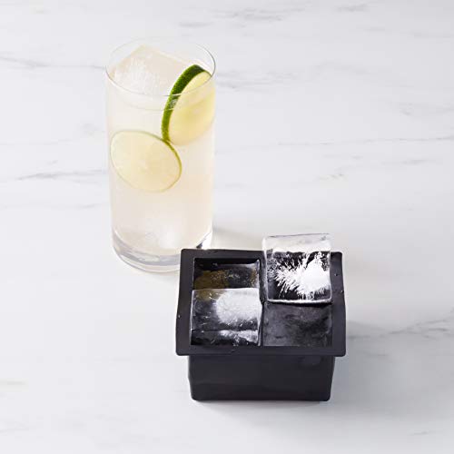 Amazon Basics Silicone Ice Cube Trays - Set of 2, 4.25" x 4.25"