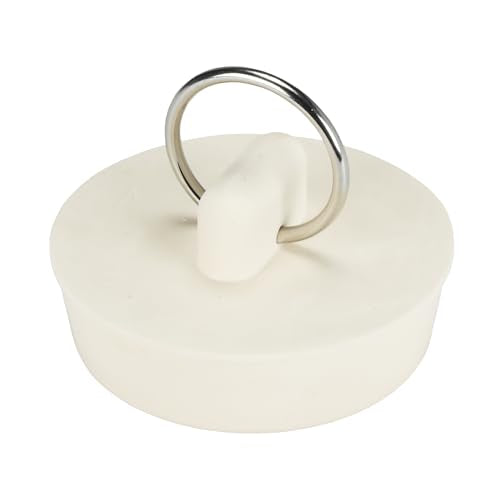 Danco 1-1/2 Inch Rubber Drain Stopper with Pull Ring - Off-White