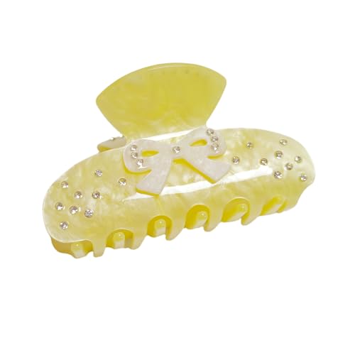 Rhinestone Bow Claw Clip for Thick Hair, Sparkling Large Hair Accessory