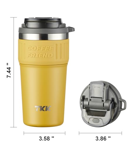 Insulated Coffee Mug with Ceramic Coating 21oz Travel Tumbler Yellow
