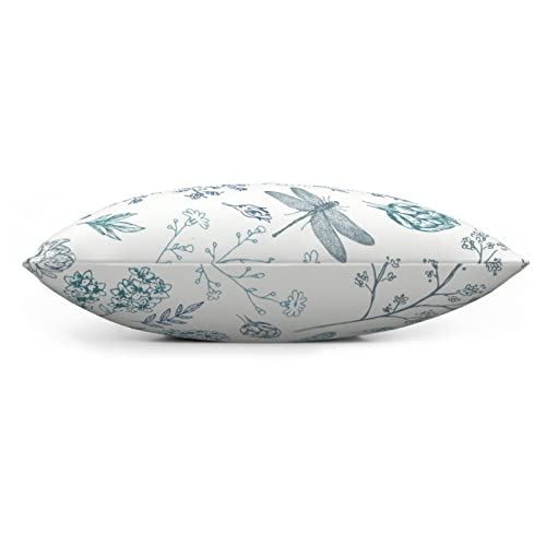 VARUN Vintage Dragonfly Floral 18x18 Throw Pillow Cover - Pattern 5
