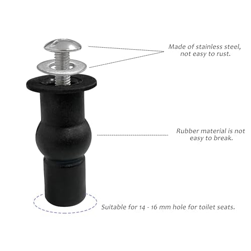 Quacc Universal Toilet Seat Hinge Screws - 4-Pack Top Mounting Fixings
