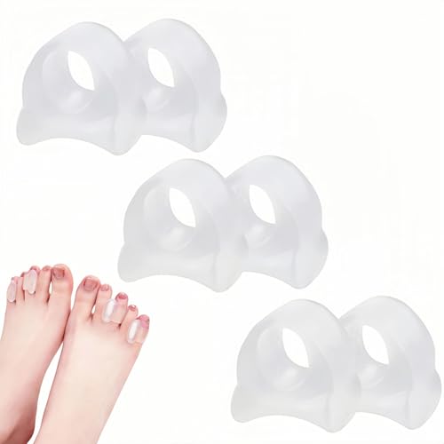 Gel Toe Separators 6 Pack - Soft Silicone Spacers for Bunion Relief