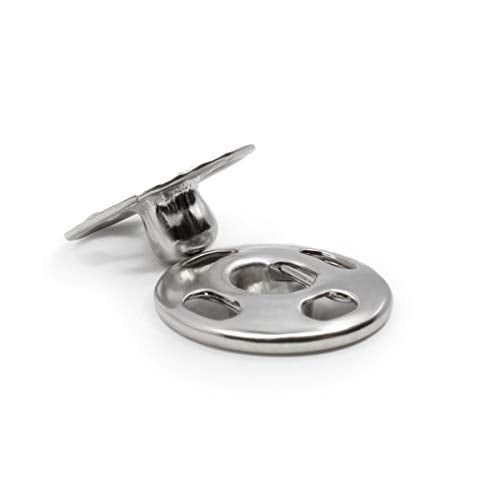 Dritz Sew-On Snaps, Nickel-Plated Brass, Size 1, 8-Count