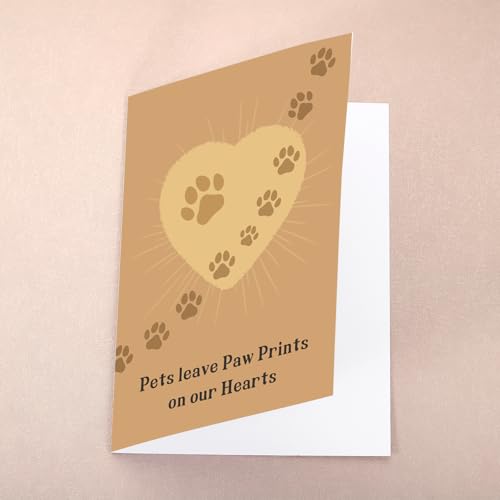 Dog Cat Sympathy Card - Heartfelt Memorial Gift with Envelope