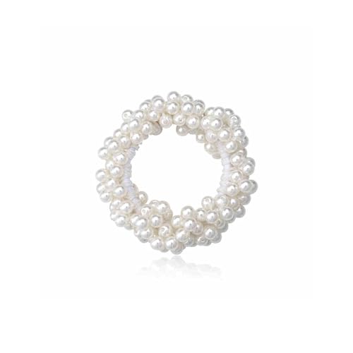 Pearl Beaded Stretch Bracelet & Hair Tie 2-in-1 Stackable Jewelry