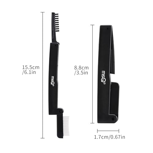 MSQ Folding Eyelash Comb and Eyebrow Brush Duo Grooming Tool