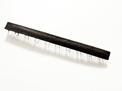 KAMIPITA No-Bend Hair Clips Set of 2 - Faux Leather Brown Japanese Velour Ribbon Clip for Crease-Free Styling