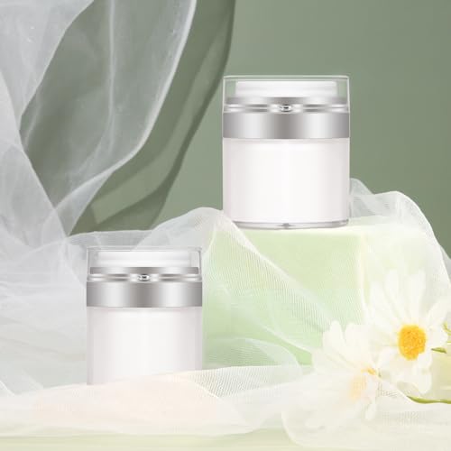 Airless Pump Jar 1.7oz Refillable Vacuum Cosmetic Dispenser