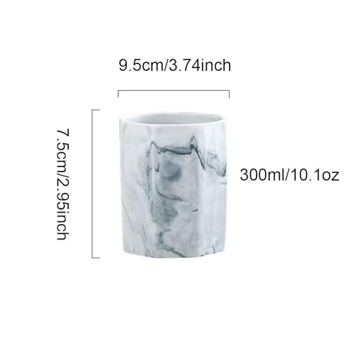 RabyLeo Nordic Marble Ceramic Cup - 10 oz Octagonal Design