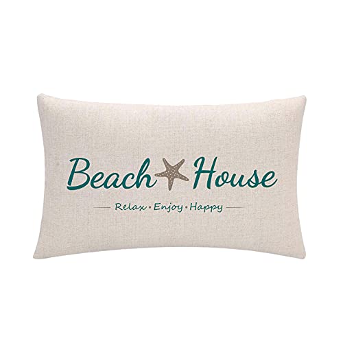 Beach House Decor Lumbar Pillow Cover 12x20 Starfish Cushion Case Outdoor Indoor