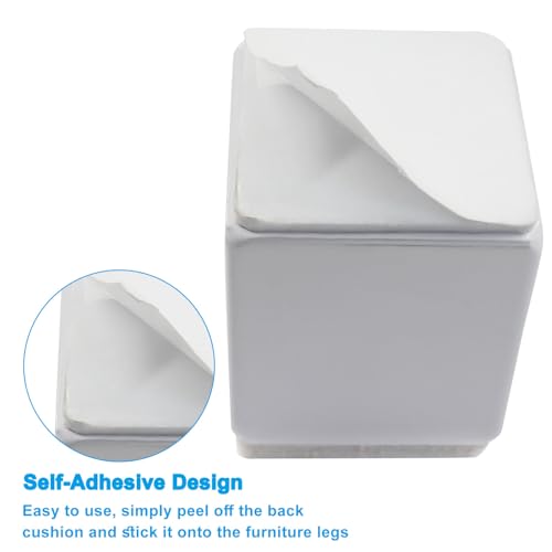 4 Pcs Heavy Duty Self Adhesive Furniture Risers - 1.57 x 2.05 Inch White