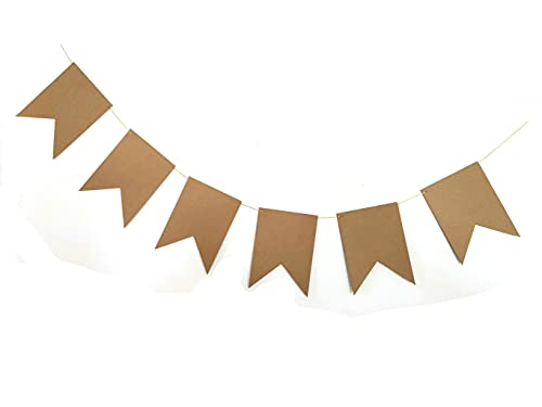 DIY Kraft Paper Flag Banner Set for Birthdays & Weddings - 12pc