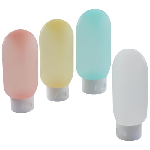 Suiwotin 4-Pack 60ml Travel Bottles Leakproof Squeezable Containers for Toiletries