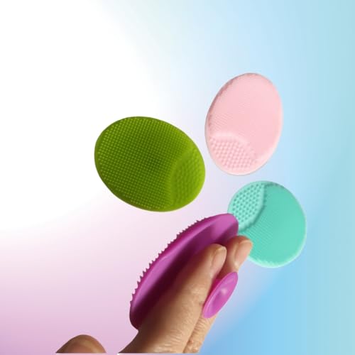 Silicone Facial Cleansing Brush 4 Pack - Exfoliating Face Scrubber for Blackhead Removal and Pore Cleansing