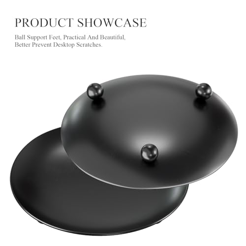 Apsvwys Black Pillar Candle Holders Set of 2 - 4 Inch Round Iron Trays