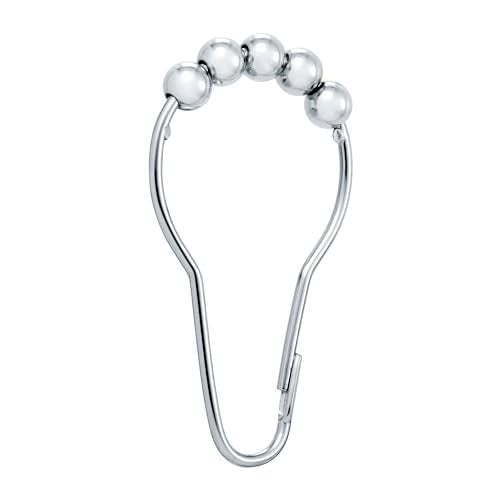 Moen Chrome Shower Curtain Rings - Pack of 12 for Smooth Rolling