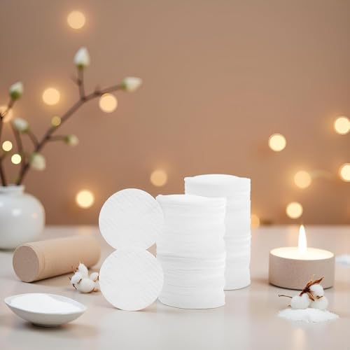 Disposable White Facial Cleansing Pads 100 Pcs Soft Non-Woven Round Cotton