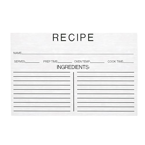 50 Count Blank Double-Sided Recipe Cards 4x6 Inches - Perfect for Bridal Showers