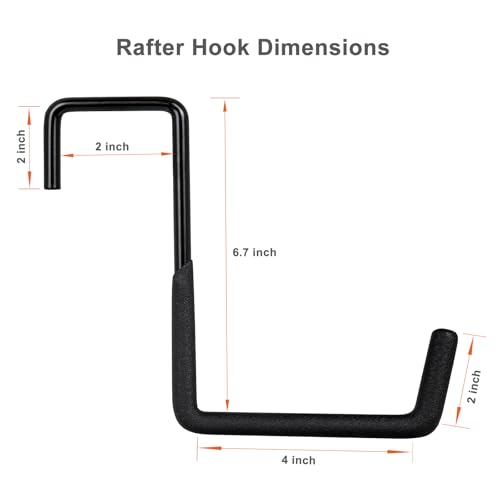 Heavy Duty Rafter Hanger Hooks - 2 Pcs Large Garage Utility S-Hooks for Storage