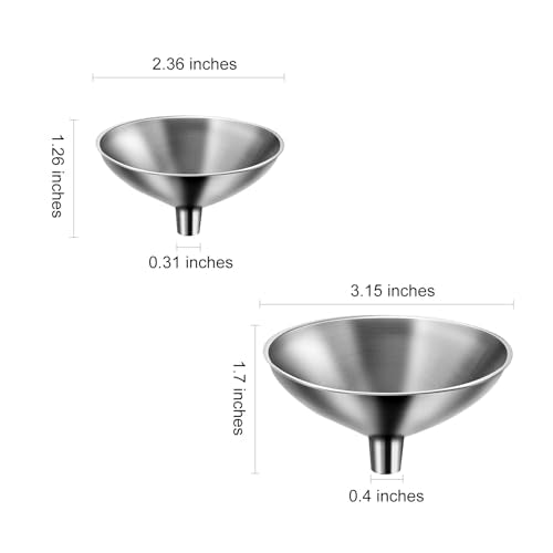 Serinar Mini Stainless Steel Funnel Set - 2 Piece for Kitchen & Flask