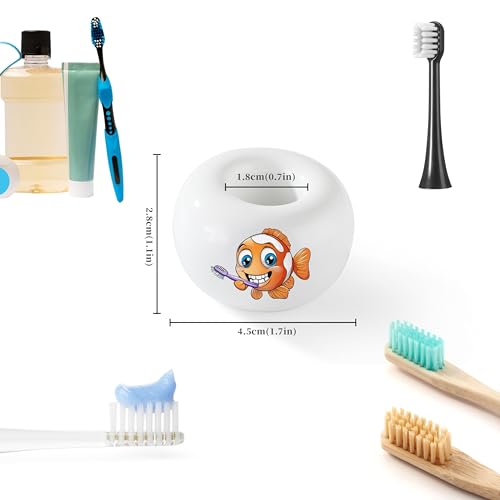 DQELFA 2-Piece Ceramic Toothbrush Holder with Sea-Themed Designs